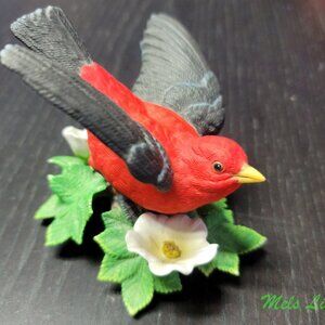 Scarlet Tanager Figurine Lenox Garden Bird Sculpture 1992